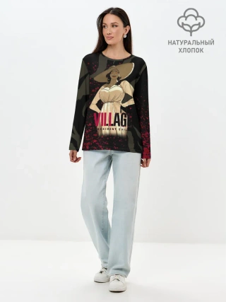 Лонгслив женский. Хлопок / Resident Evil Village Blood