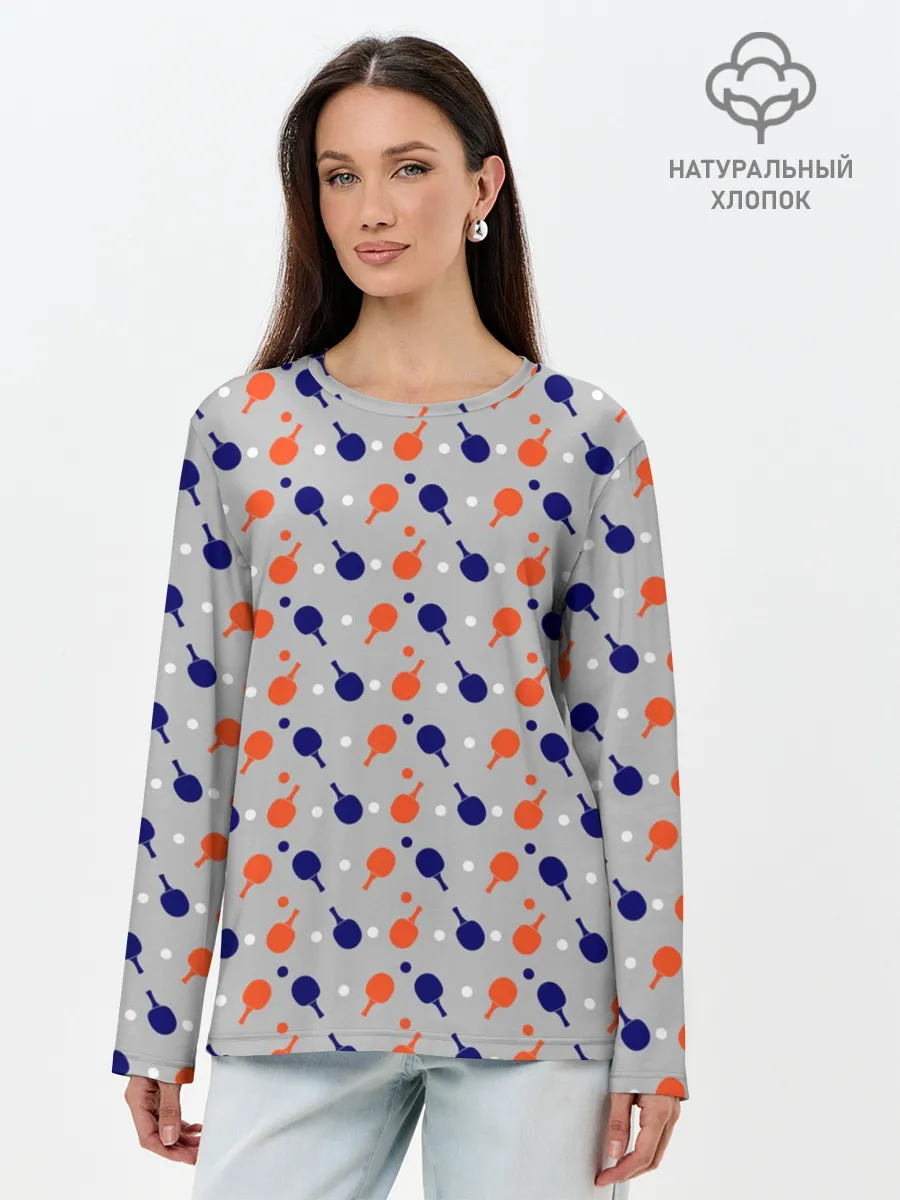 Лонгслив женский. Хлопок / Пинг-понг