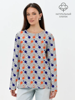 Лонгслив женский. Хлопок / Пинг-понг