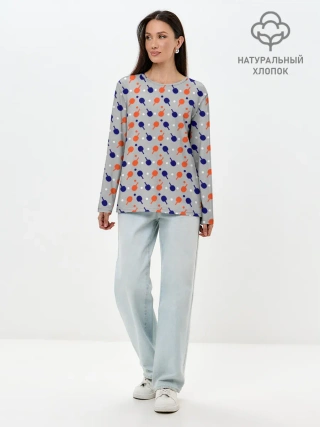 Лонгслив женский. Хлопок / Пинг-понг