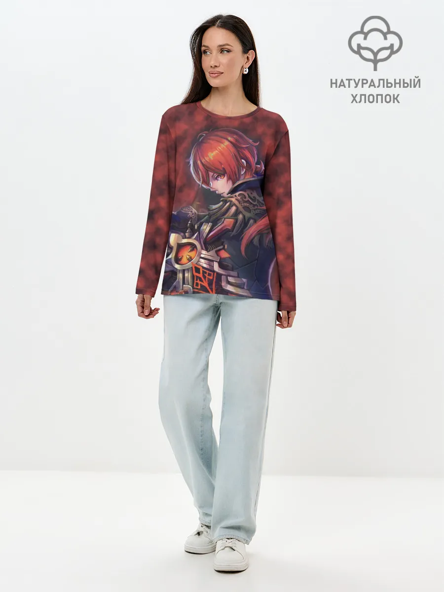 Лонгслив женский. Хлопок / Diluc - Genshin Impact