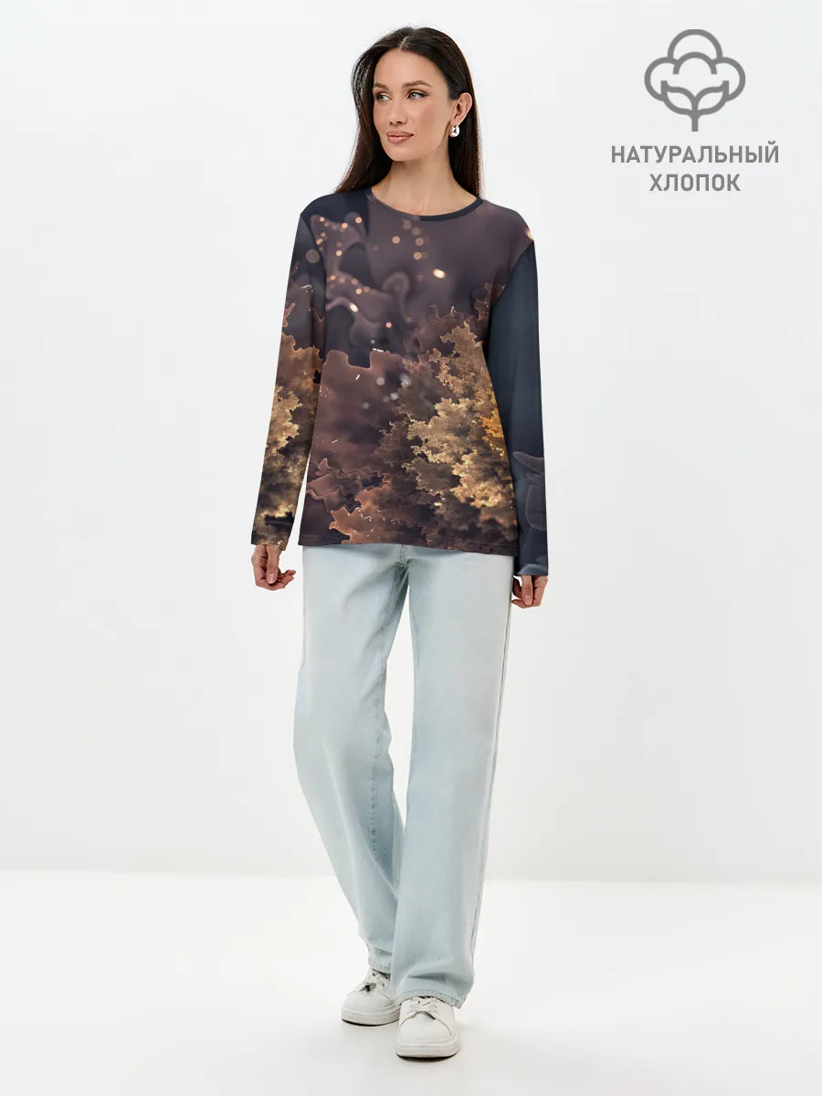 Лонгслив женский. Хлопок / КосмиЧеский Цветок