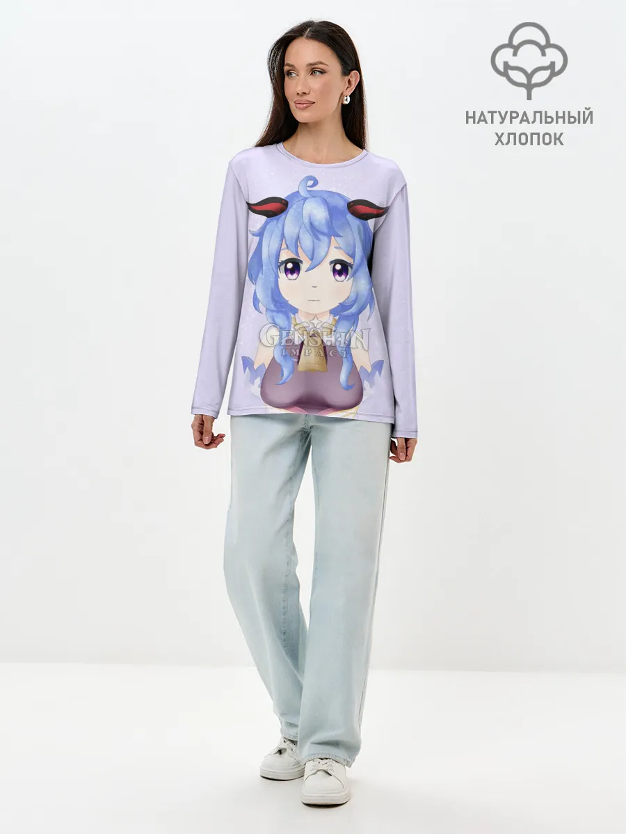 Лонгслив женский. Хлопок / GENSHIN IMPACT / ГАНЬ ЮЙ