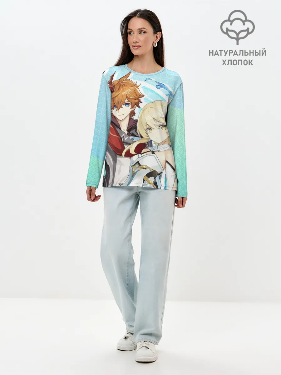 Лонгслив женский. Хлопок / Tartaglia x Lumine