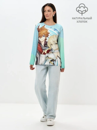 Лонгслив женский. Хлопок / Tartaglia x Lumine