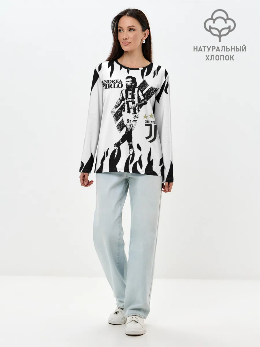 Лонгслив женский. Хлопок / Андреа Пирло/Andrea Pirlo