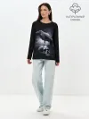 Лонгслив женский. Хлопок / ЧЕРЕП И ВОРОН