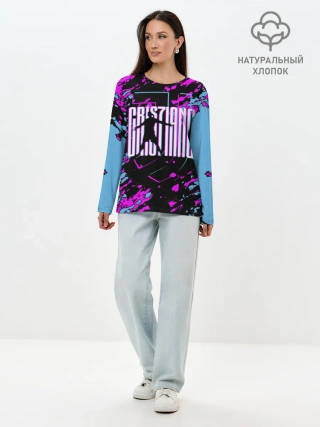 Лонгслив женский. Хлопок / Криштиану Роналду