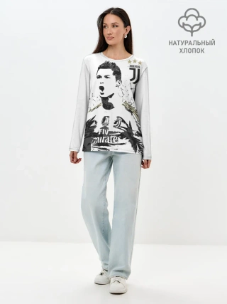 Лонгслив женский. Хлопок / Криштиану Роналду