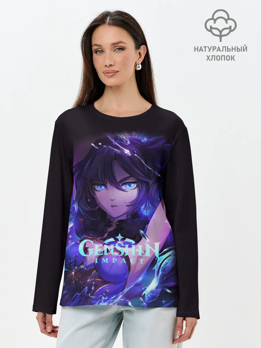 Лонгслив женский. Хлопок / GENSHIN IMPACT / MONA / МОНА