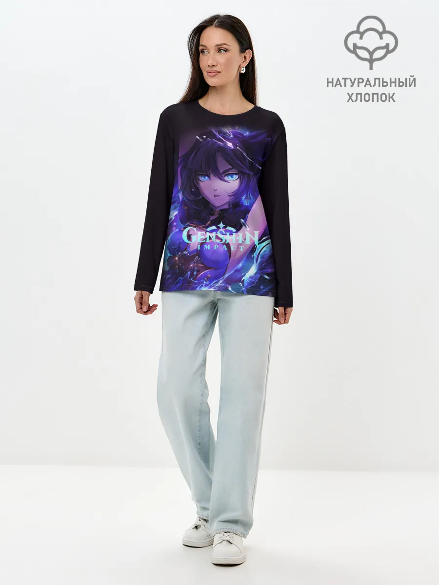 Лонгслив женский. Хлопок / GENSHIN IMPACT / MONA / МОНА