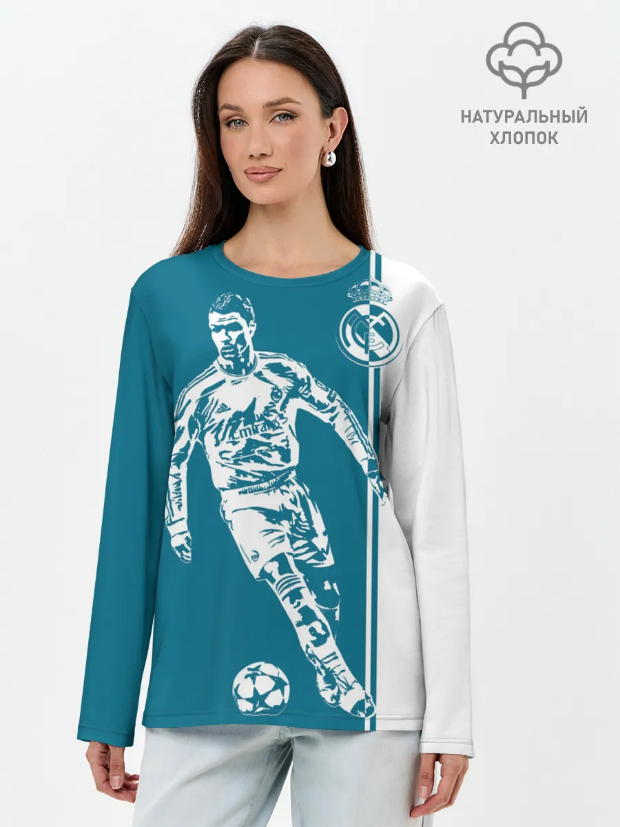 Лонгслив женский. Хлопок / Криштиану Роналду