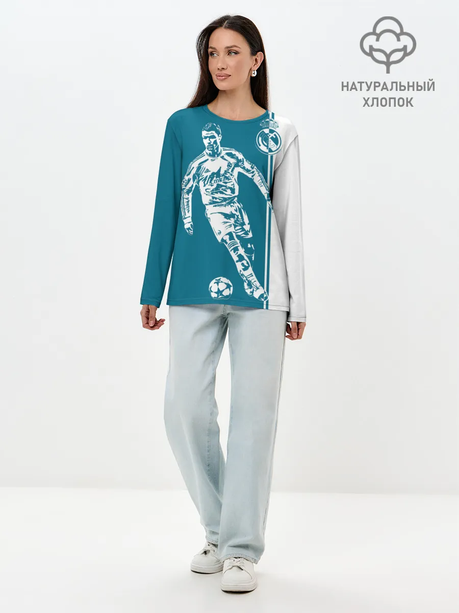 Лонгслив женский. Хлопок / Криштиану Роналду