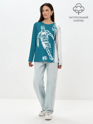 Лонгслив женский. Хлопок / Криштиану Роналду