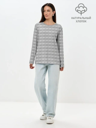 Лонгслив женский. Хлопок / Советский забор