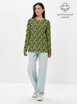 Лонгслив женский. Хлопок / Бейсбольные Биты