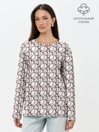 Лонгслив женский. Хлопок / Бейсбольные Мячи