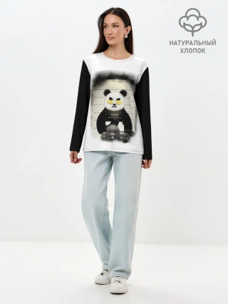 Лонгслив женский. Хлопок / Yami: hight IQ 3D