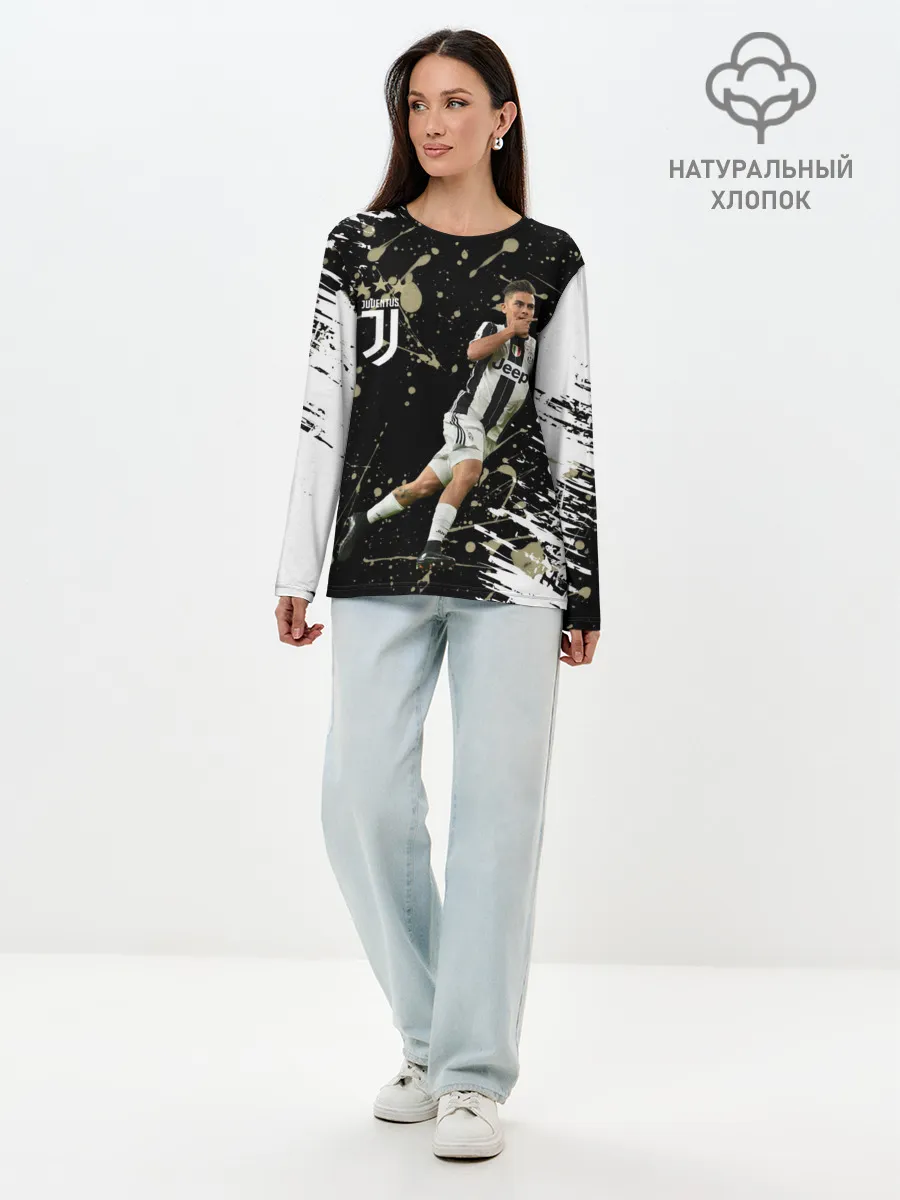 Лонгслив женский. Хлопок / Juventus: Пауло Дибала.