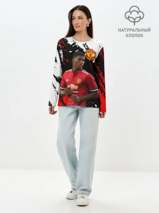 Лонгслив женский. Хлопок / Manchester United: Рашфорд.