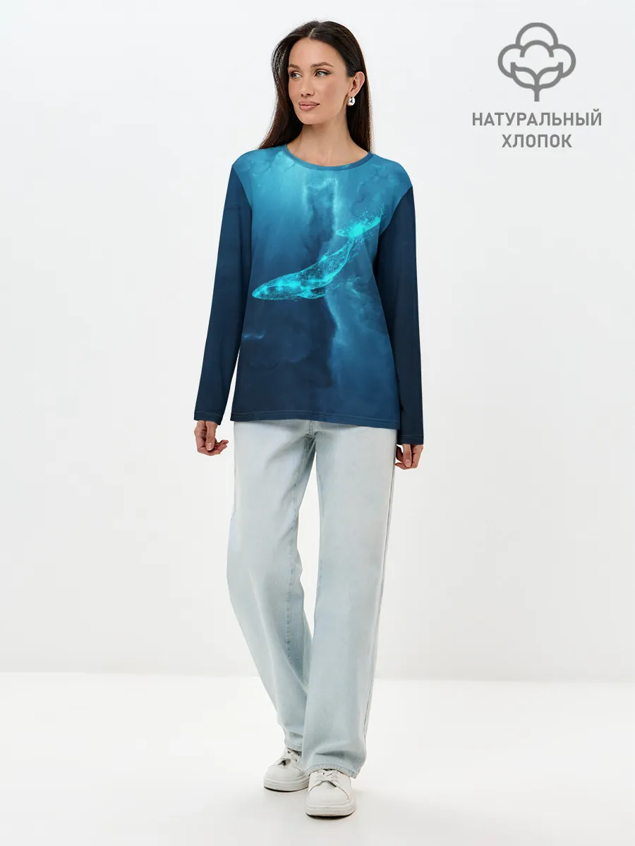 Лонгслив женский. Хлопок / ЗВЕЗДНЫЙ КИТ | STAR WHALE