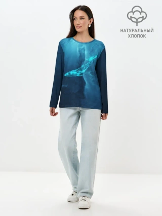 Лонгслив женский. Хлопок / ЗВЕЗДНЫЙ КИТ | STAR WHALE