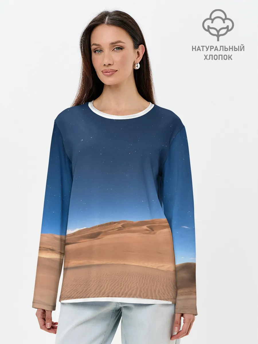 Лонгслив женский. Хлопок / Пустыня