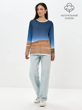 Лонгслив женский. Хлопок / Пустыня