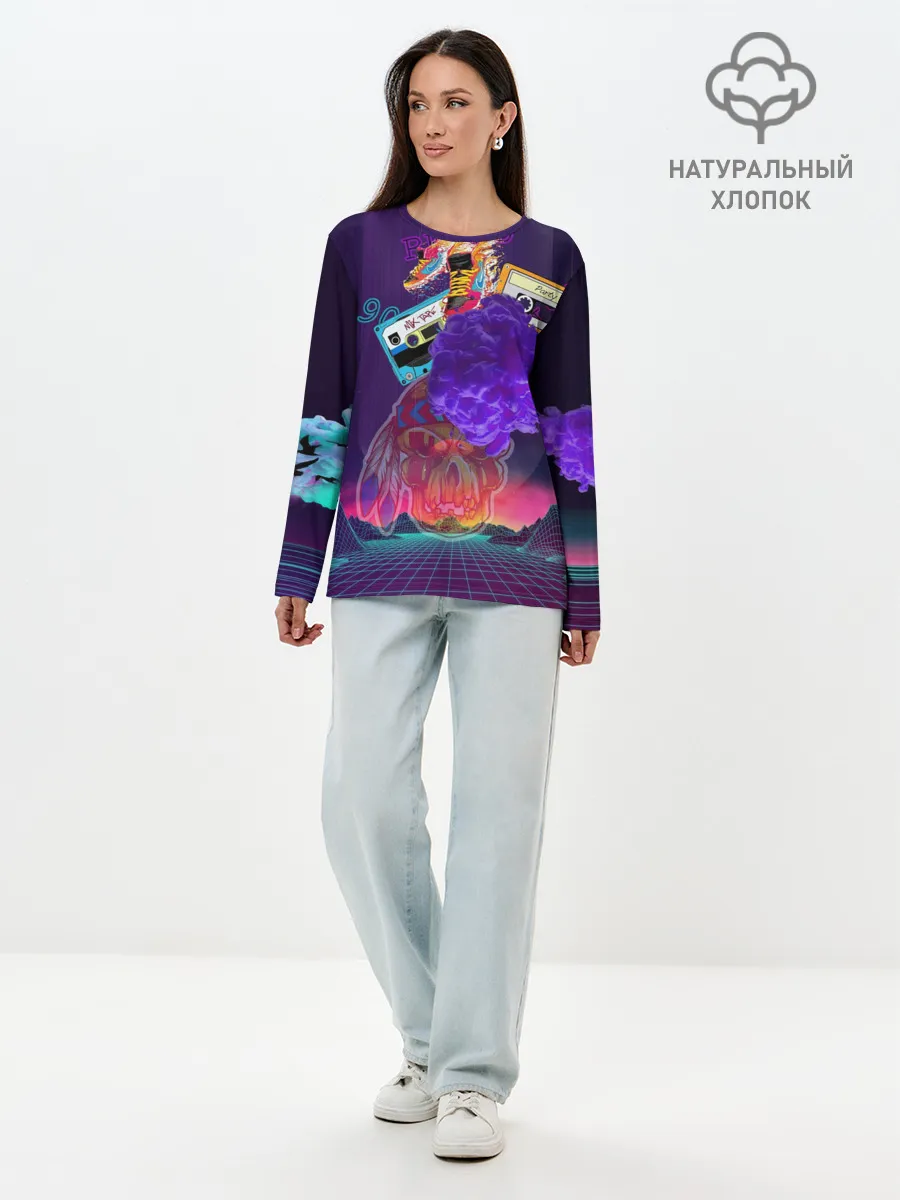 Лонгслив женский. Хлопок / Ретро 90-е.