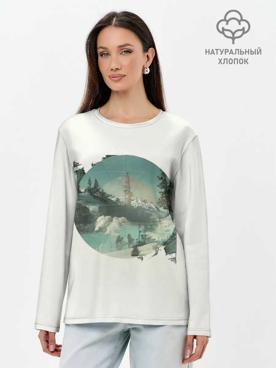 Лонгслив женский. Хлопок / Необычное окно