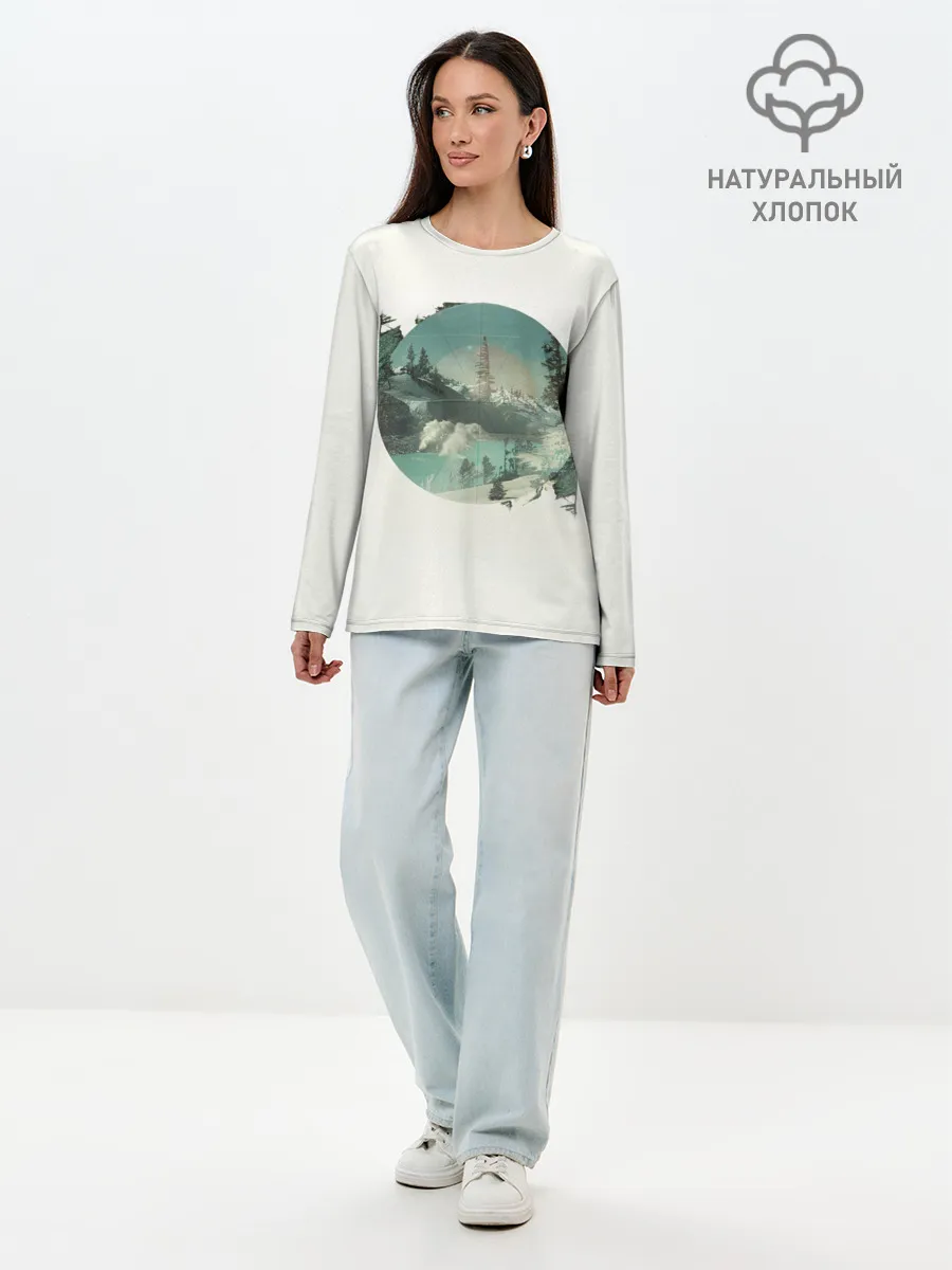 Лонгслив женский. Хлопок / Необычное окно