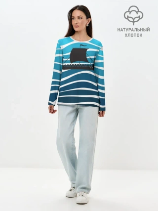 Лонгслив женский. Хлопок / Корабль