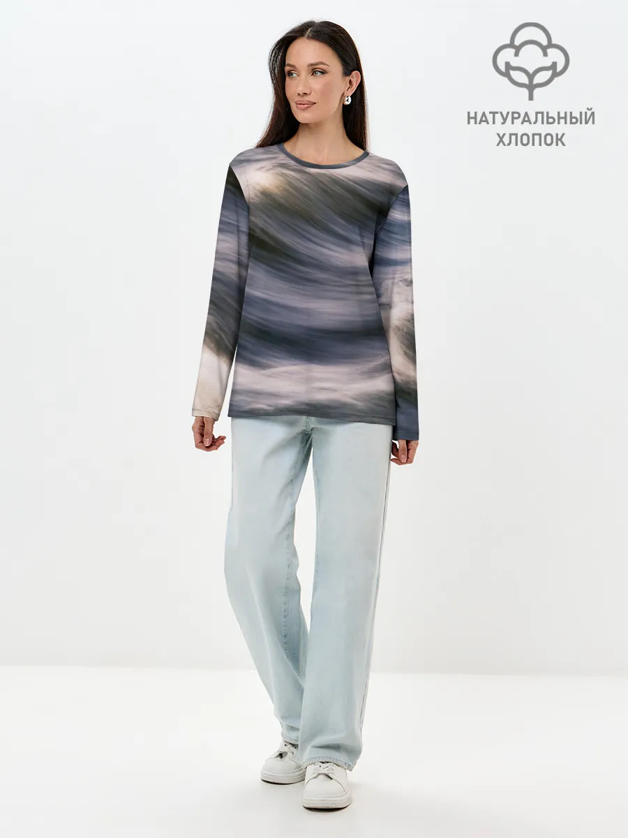 Лонгслив женский. Хлопок / Море волнуется