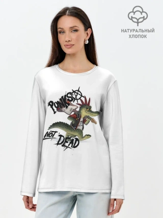 Лонгслив женский. Хлопок / Крокодил панк