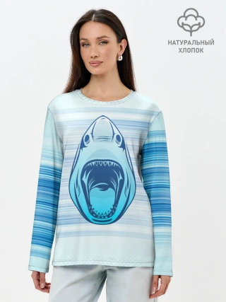 Лонгслив женский. Хлопок / Акула