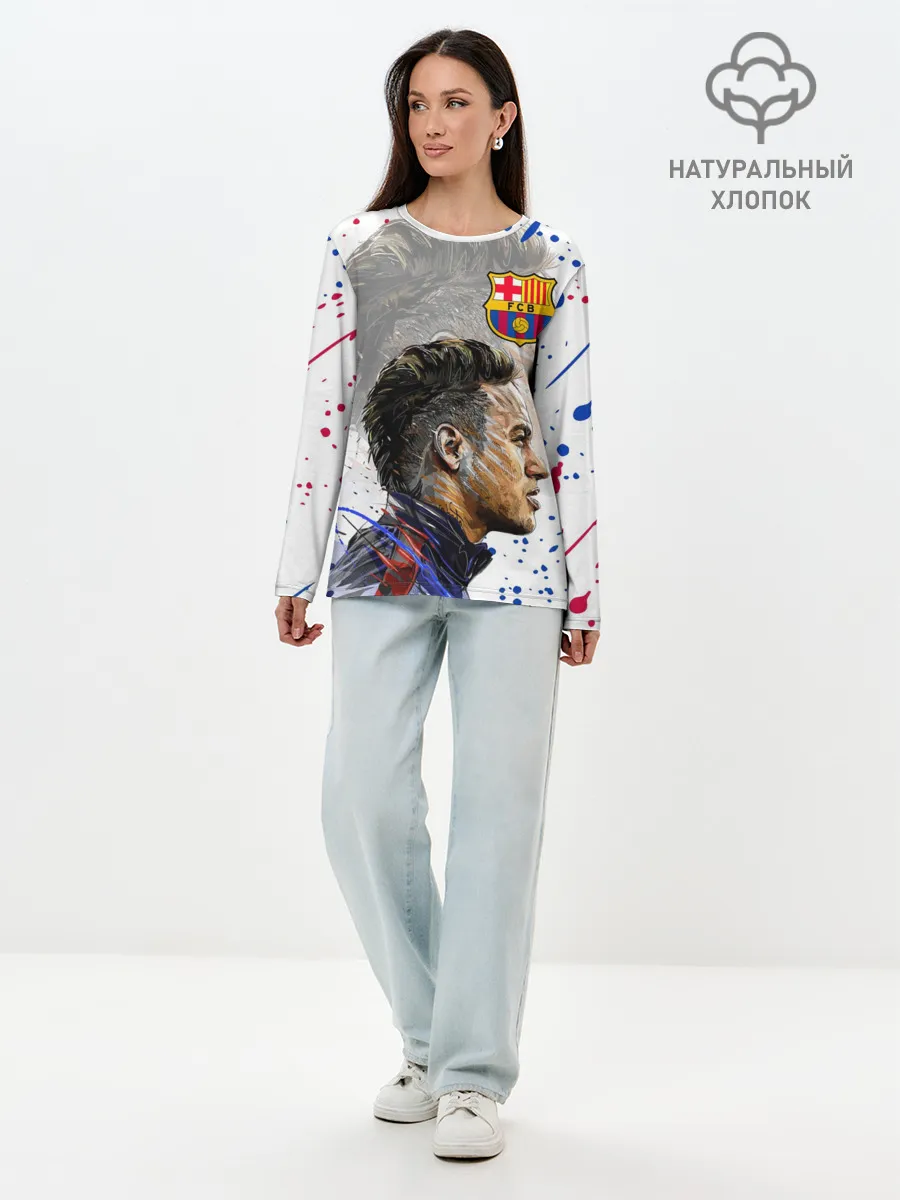 Лонгслив женский. Хлопок / НЕЙМАР / NEYMAR / БАРСЕЛОНА