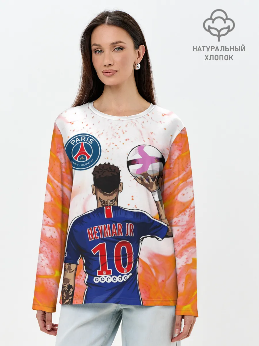 Лонгслив женский. Хлопок / НЕЙМАР / NEYMAR / ПСЖ
