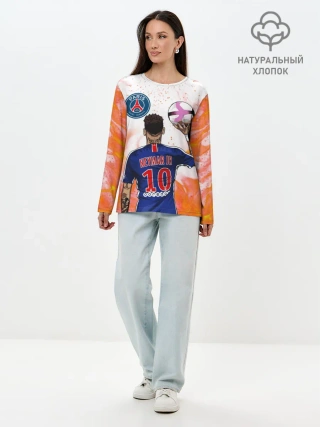 Лонгслив женский. Хлопок / НЕЙМАР / NEYMAR / ПСЖ