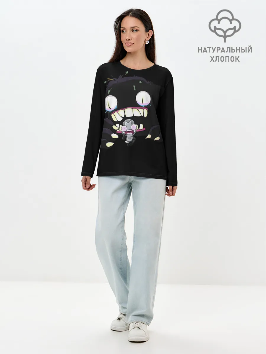 Лонгслив женский. Хлопок / Я монстр