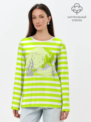 Лонгслив женский. Хлопок / Акула