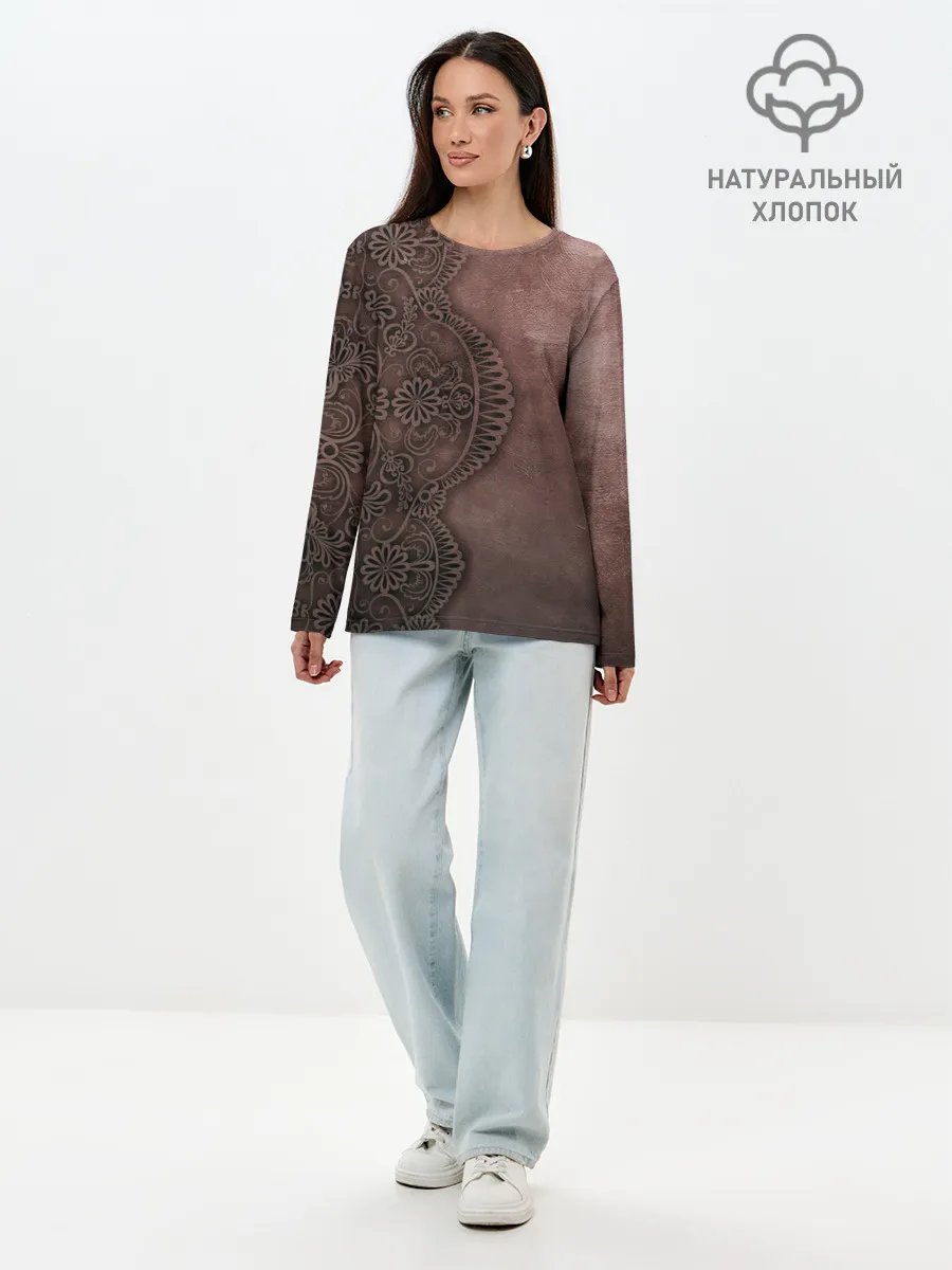 Лонгслив женский. Хлопок / Lace, Pattern