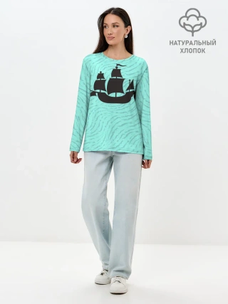 Лонгслив женский. Хлопок / Корабль