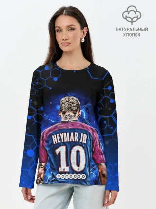Лонгслив женский. Хлопок / НЕЙМАР / NEYMAR JR / НЕОН