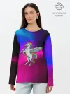 Лонгслив женский. Хлопок / Единорог | Unicorn
