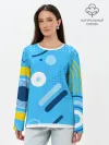 Лонгслив женский. Хлопок / Геометрические фигуры