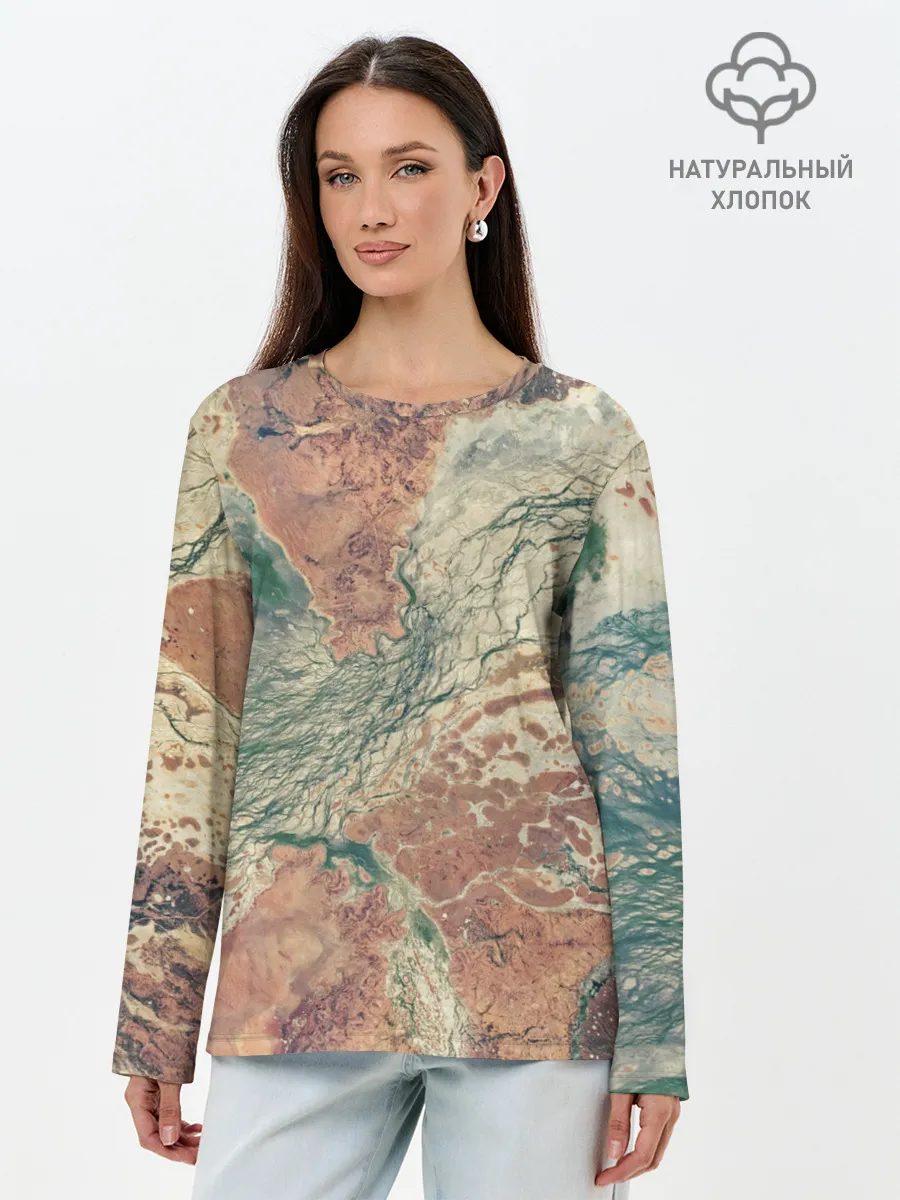 Лонгслив женский. Хлопок / Снимок со СпуТника