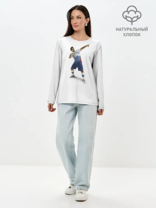 Лонгслив женский. Хлопок / Смешной Серхио Агуэро