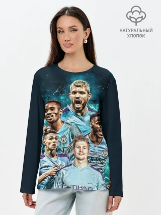 Лонгслив женский. Хлопок / Манчестер Сити Серхио Агуэро