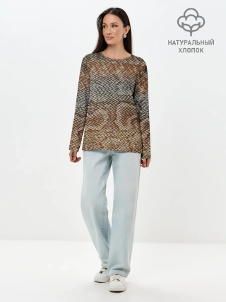 Лонгслив женский. Хлопок / Snake skin
