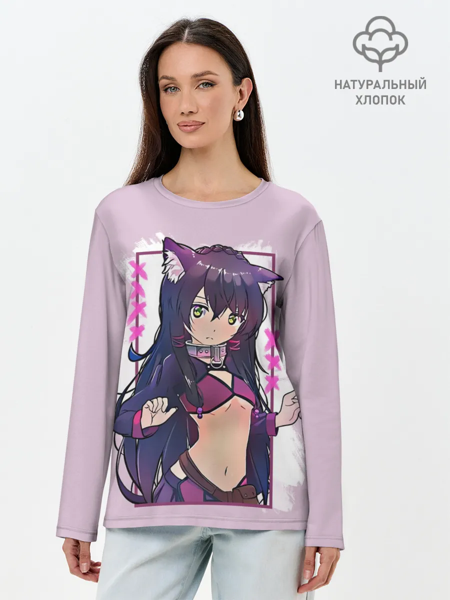 Лонгслив женский. Хлопок / Рем